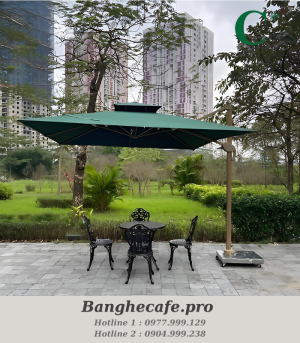 Ô dù hợp kim nhôm vuông 3x3m màu xanh