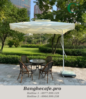 Ô dù lệch tâm vuông 2m5x2m5 màu trắng