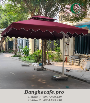 Ô dù lệch tâm vuông 3x3m màu đỏ